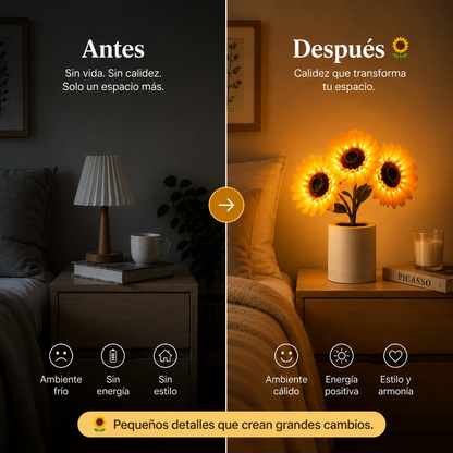 Lámpara LED de Girasoles | Luz cálida para un ambiente acogedor 🌻✨