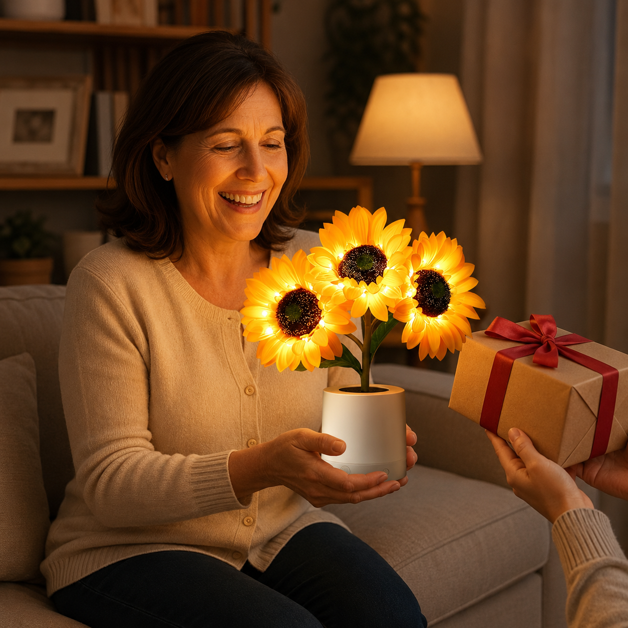 Lámpara LED de Girasoles | Luz cálida para un ambiente acogedor 🌻✨